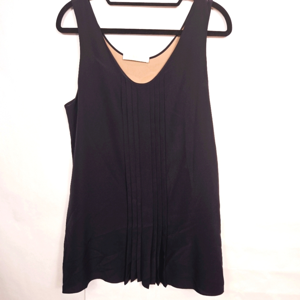 Chloe black plated tank blouse